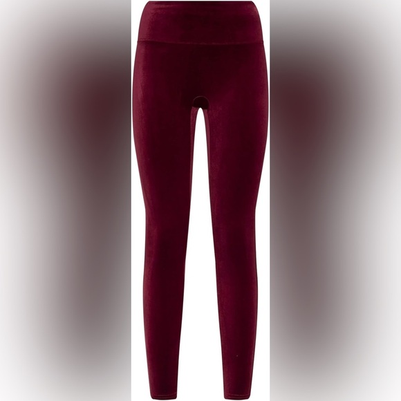 NWT - Spanx Velvet Leggings in Rich Burgundy - Size XS - Picture 3 of 5